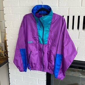 Y2K Colorblock Columbia Women’s Size L Full Zip Vintage Windbreaker